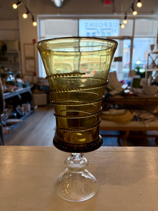 Vintage Yellow Glass Vase