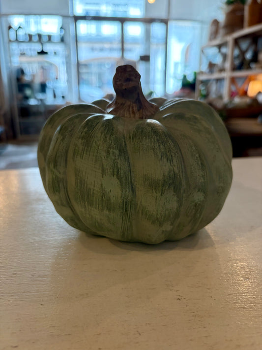Teal Glossy Pumpkin Decor