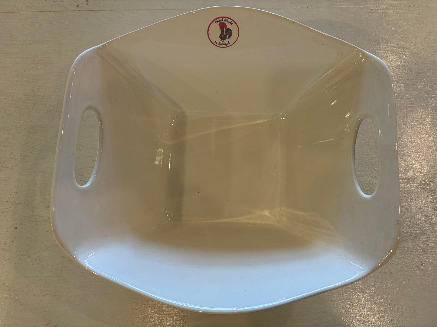 White Ceramic Handled Bowl
