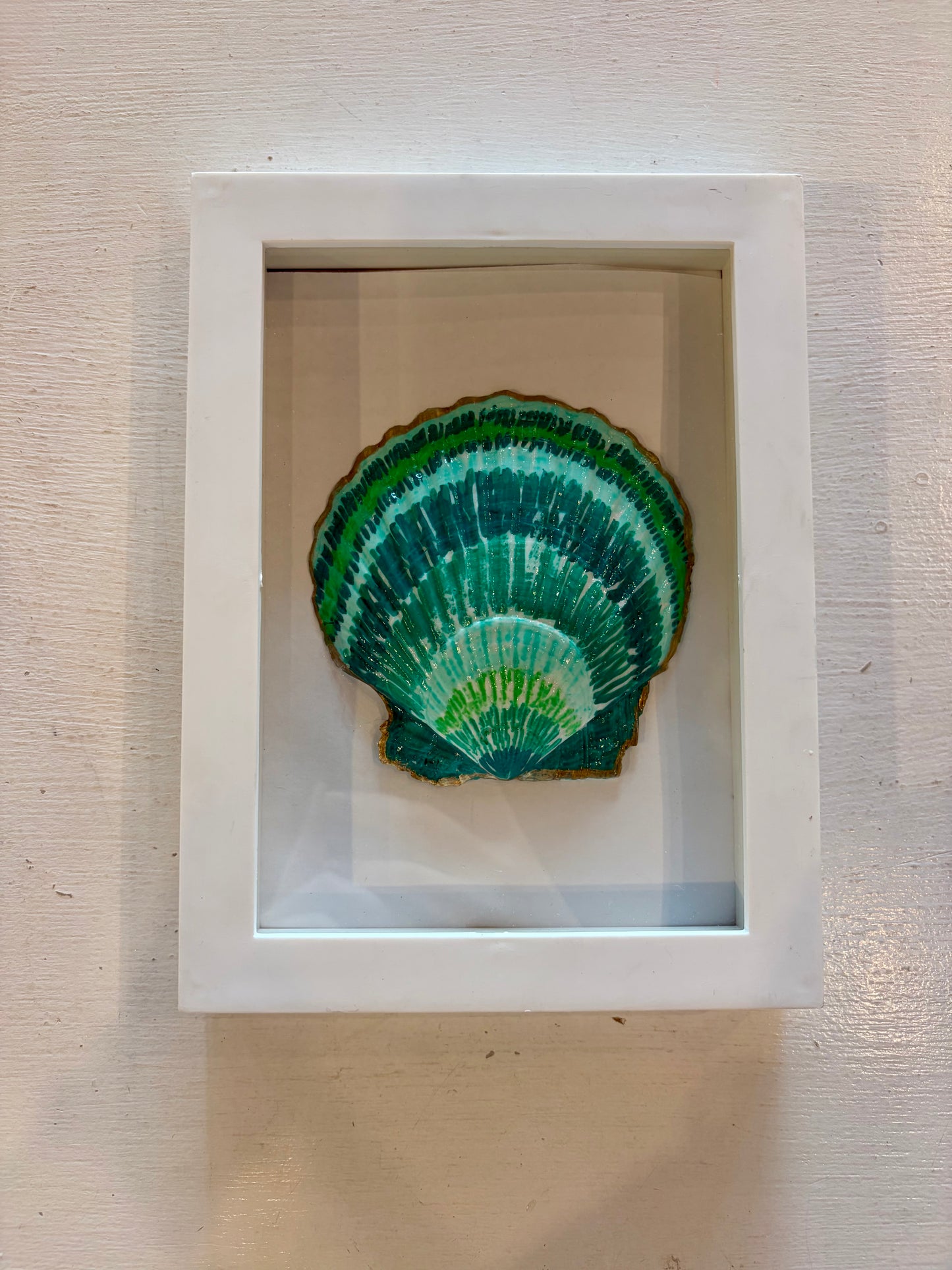 Teal Shell Artwork Framed