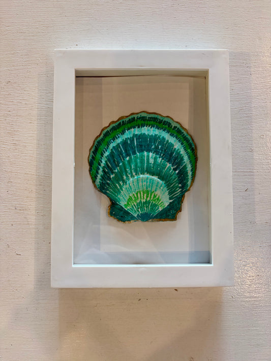 Teal Shell Artwork Framed