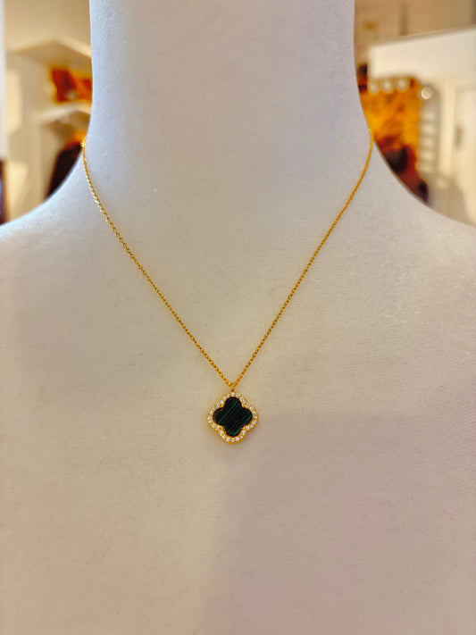 Green Clover Gold Necklace