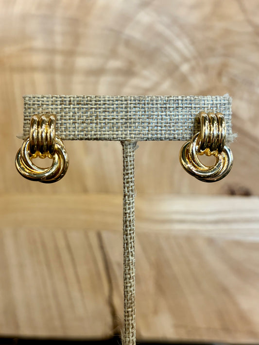 Interlocking Loops Gold Earrings