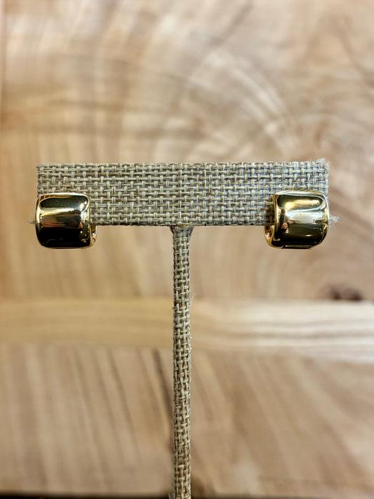 Thick Gold Huggie Hoop Earrings