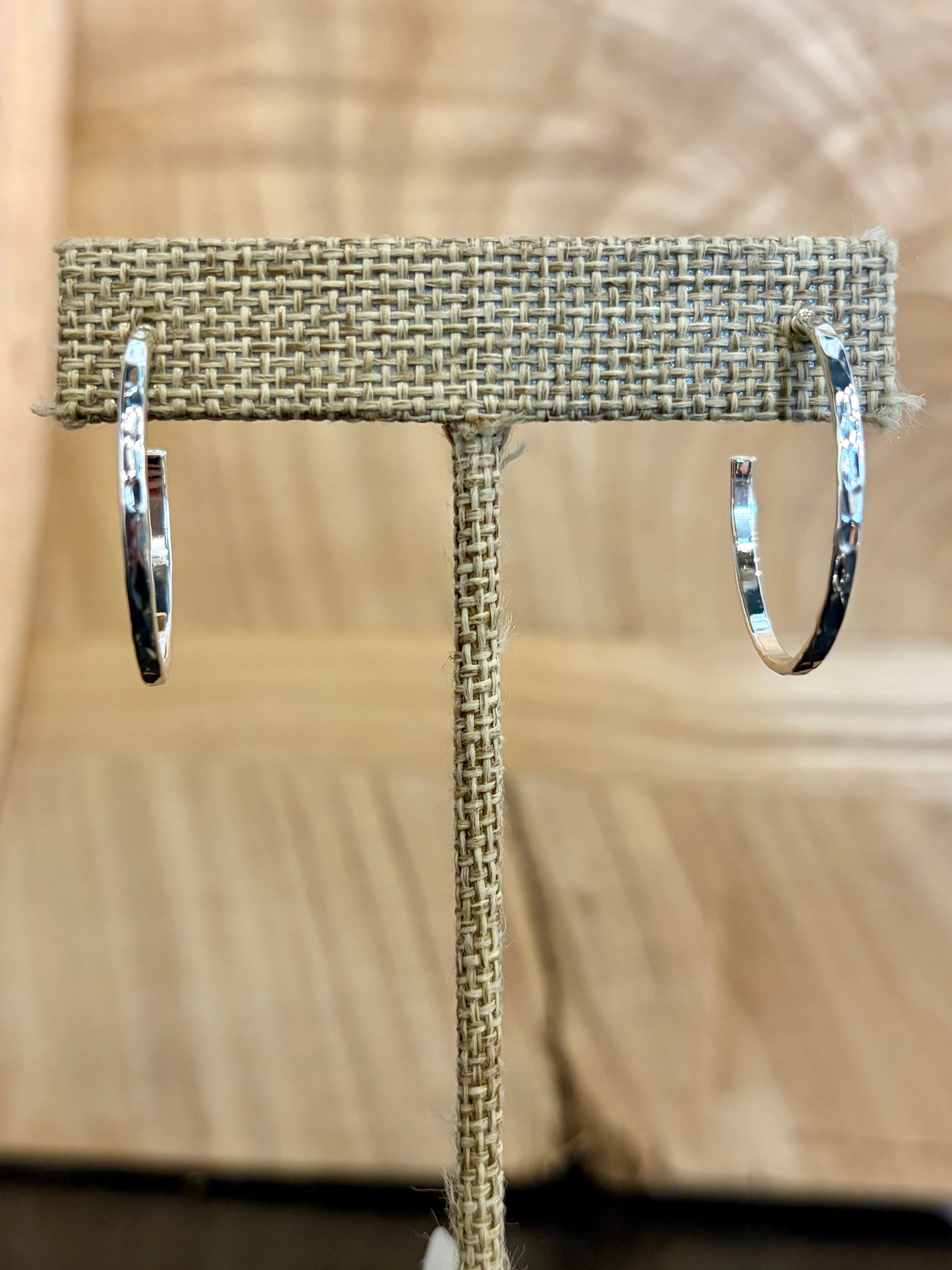 Simple Super Thin Silver Hoops
