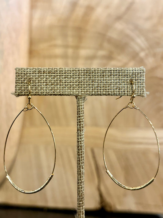 Textured Gold Teardrop Earrings