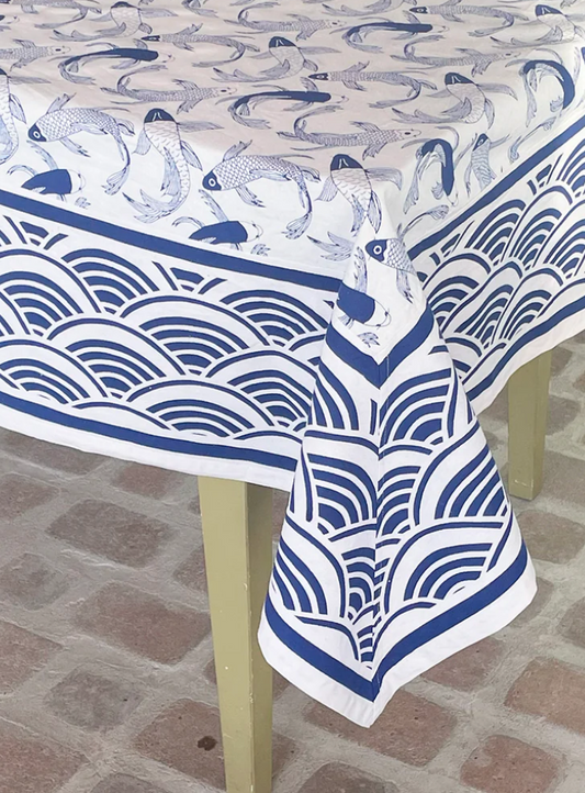 Mahogany Printed Fish Pond Tablecloth