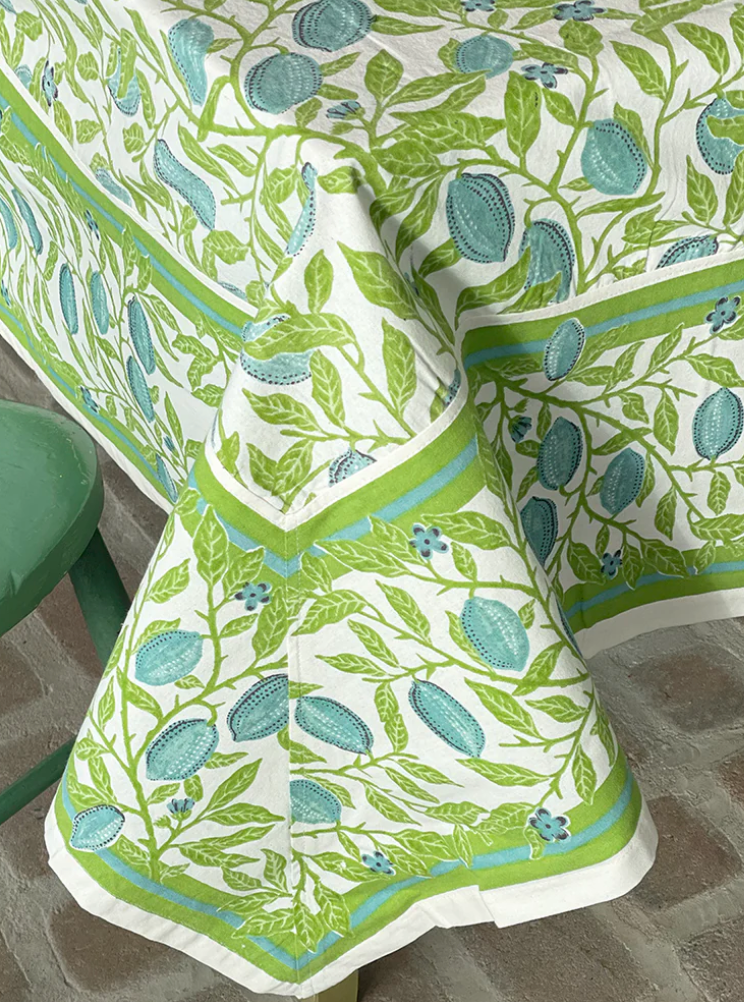 Mahogany Printed Amalfi Ivory Tablecloth