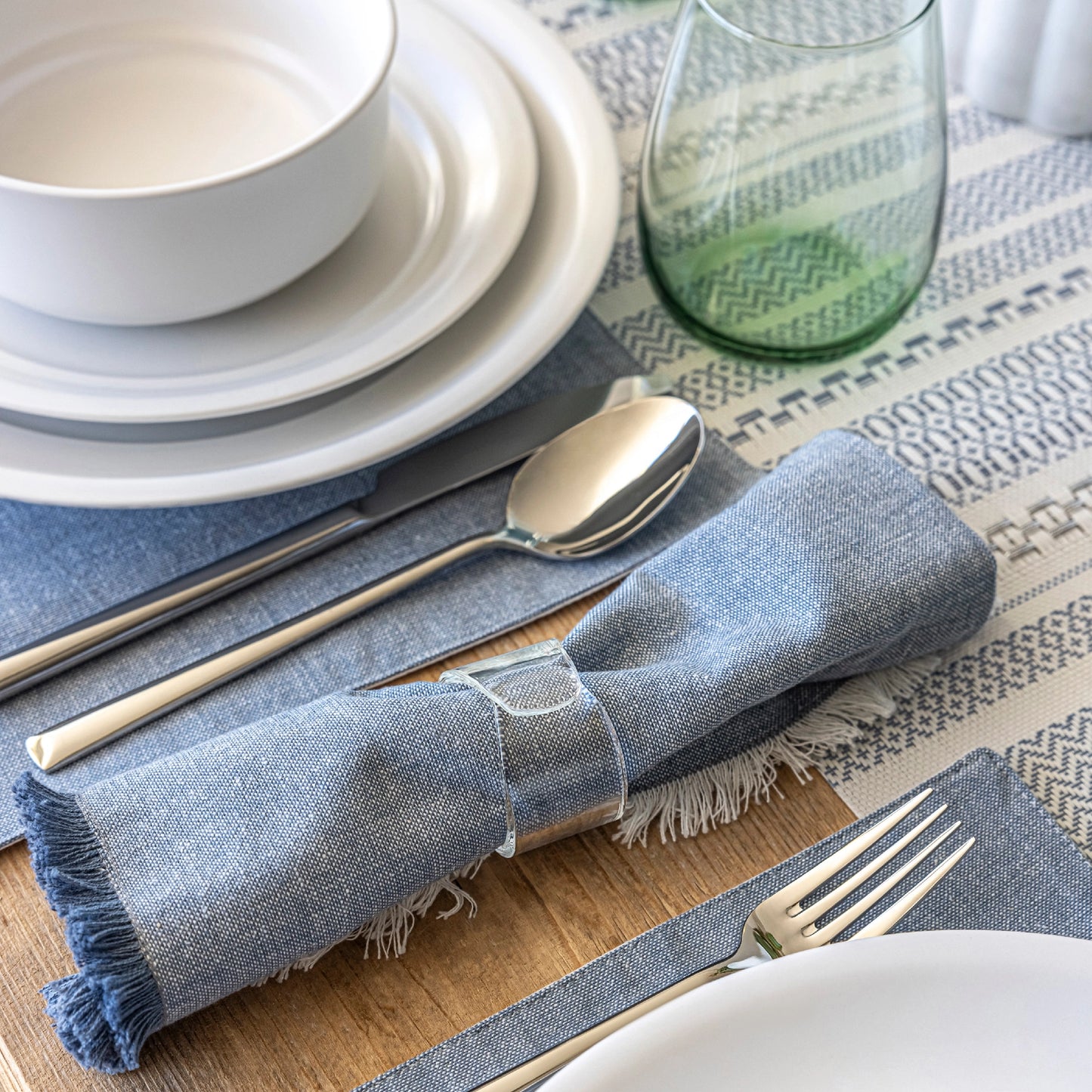 Glass Napkin Ring - Set of Four