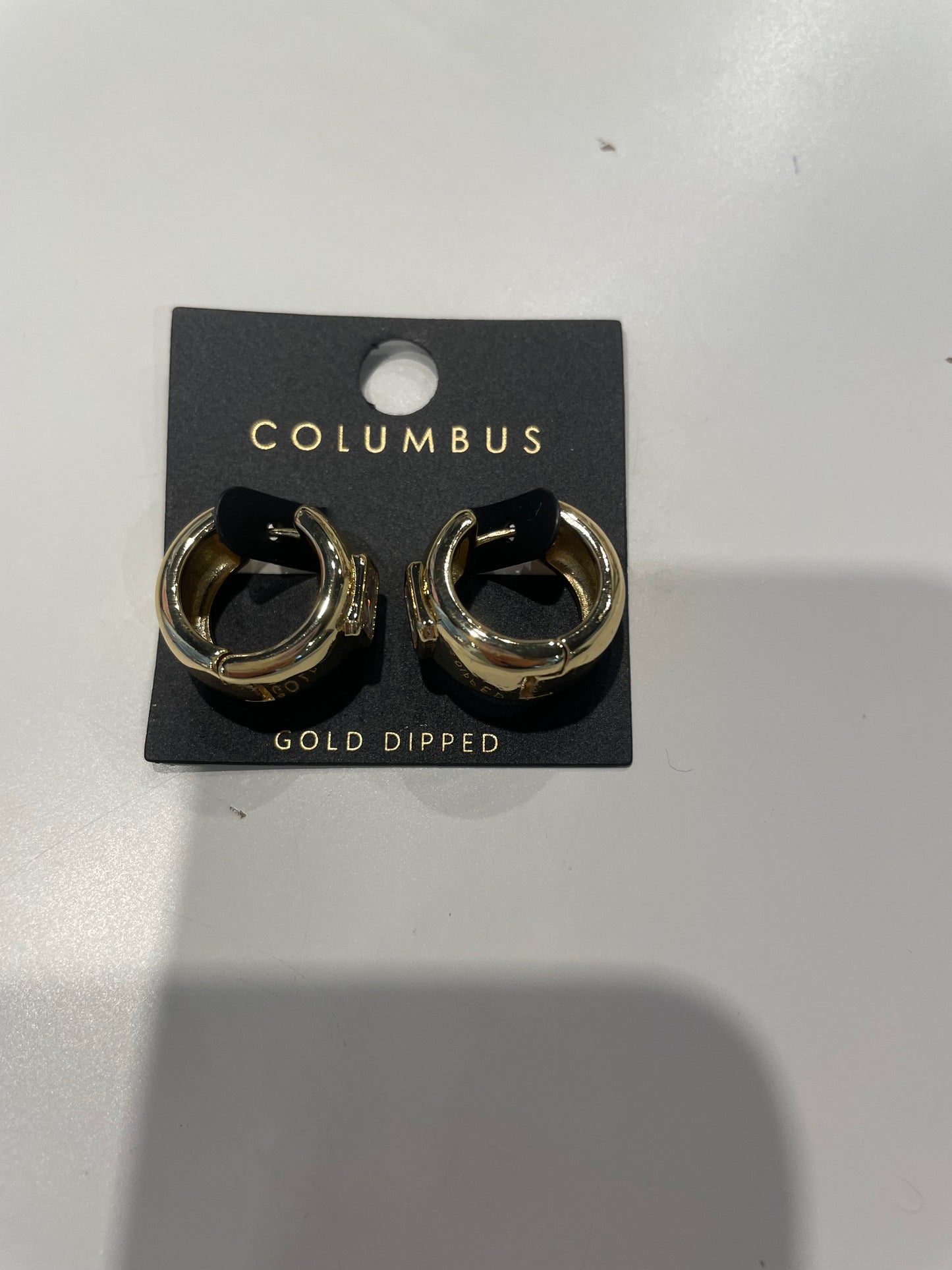 Small Chunky Gold & Cupic Zirconia Hoop Earrings