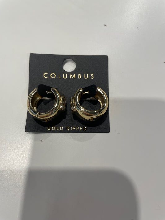 Small Chunky Gold & Cupic Zirconia Hoop Earrings