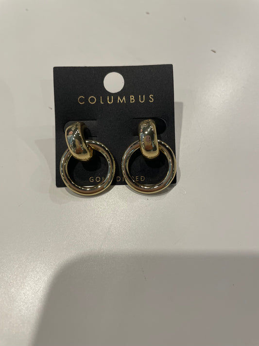 Simple Circular Chain Gold Earrings