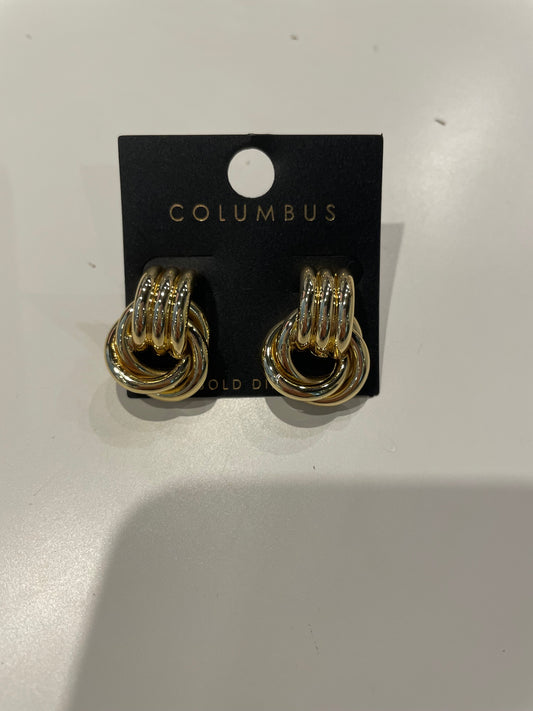 Textured Chain Gold Earrings