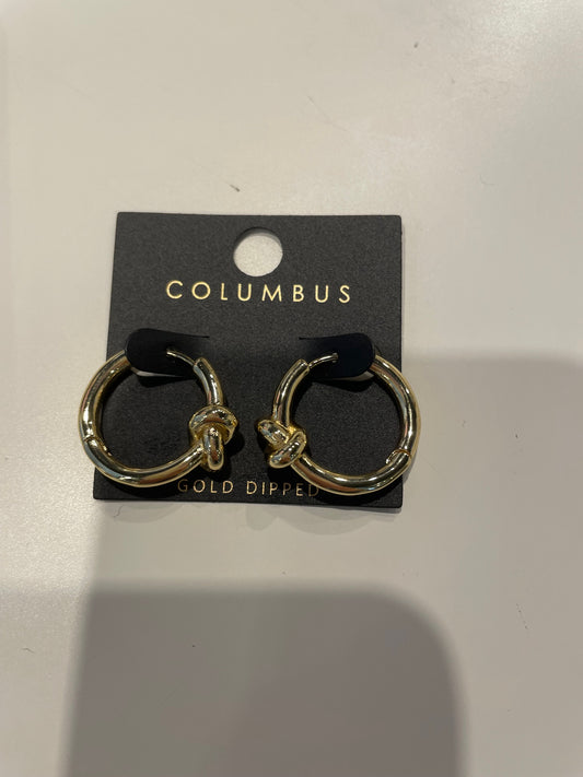 Simple Knotted Gold Hoop Earring